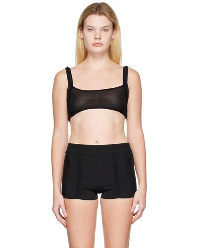 GOOD AMERICAN Layered tie-dyed stretch-jersey and mesh sports bra