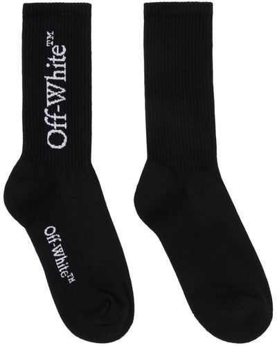 Off-White c/o Virgil Abloh Black Big Logo Bookish Mid Calf Socks