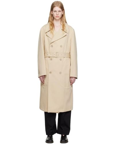 Lemaire Beige Military Trench Coat - Black