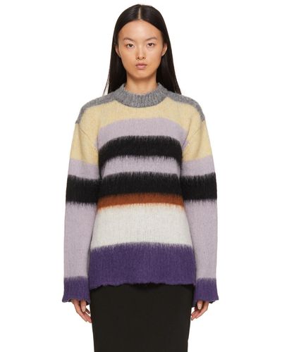 Marc Jacobs マルチカラー The Brushed Striped Sweater セーター - ブルー