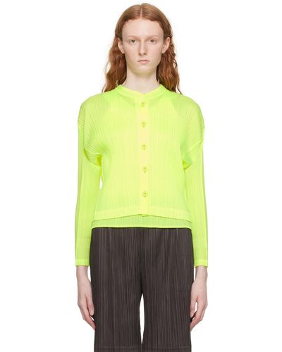 Pleats Please Issey Miyake Yellow Monthly Colours March Cardigan