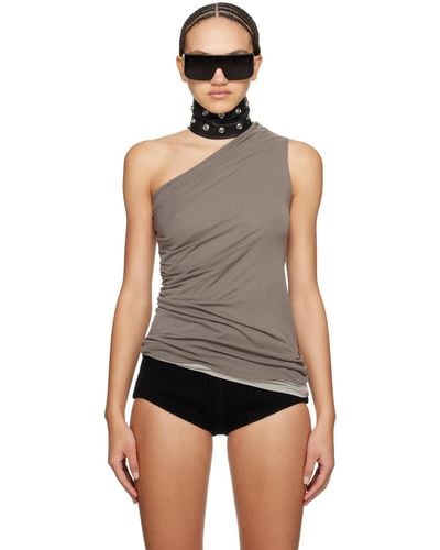 Rick Owens Grey Athena Tank Top - Black