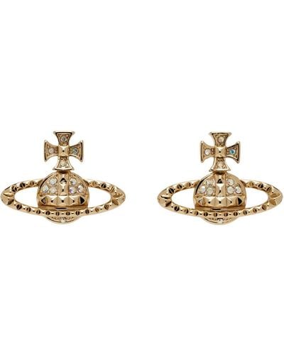 Vivienne Westwood Gold Mayfair Bas Relief Earrings - Black