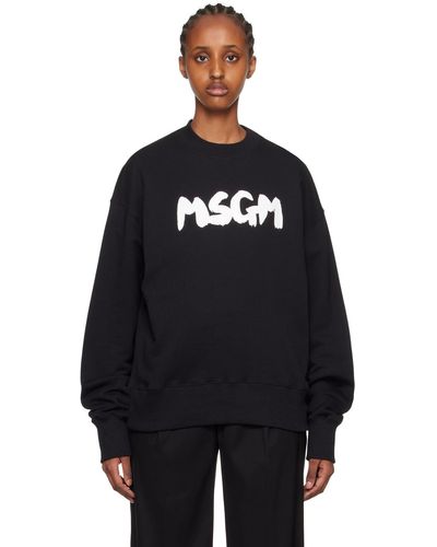 MSGM Black Printed Sweatshirt