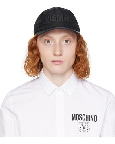 Moschino Black Logo Cap - White