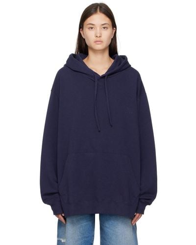 MM6 by Maison Martin Margiela Blue Embroidered Hoodie