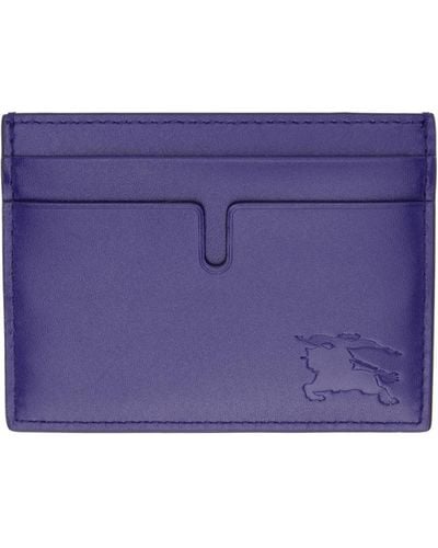 Burberry Porte-cartes bleu à emblème du cavalier - Violet