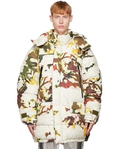 Dries Van Noten White Camo Down Jacket - Multicolor