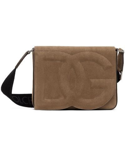 Dolce & Gabbana Moyen sac à bandoulière brun à logo dg - Noir
