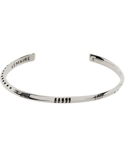 Lemaire Silver Twisted Dots Bracelet - Black