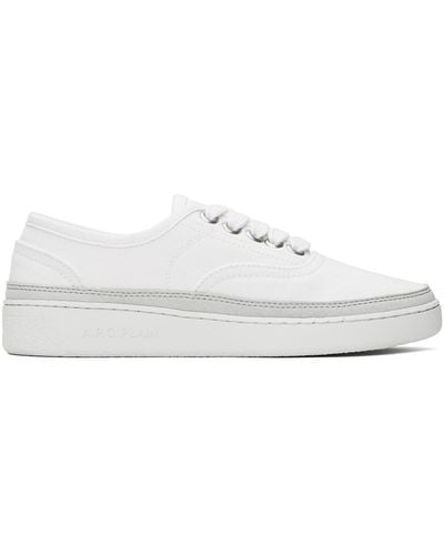 A.P.C. . White Plain Simple Sneakers - Black