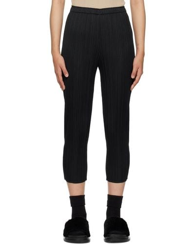 Pleats Please Issey Miyake Black Monthly Colours December Trousers
