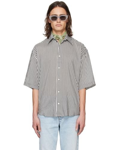 Ami Paris Off- Stripe Shirt - Gray