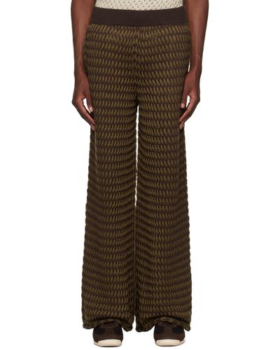 Isa Boulder Pantalon de survêtement brun en tricot câblé - Marron