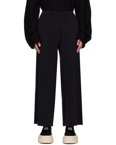 MM6 by Maison Martin Margiela Black Embroidered Sweatpants