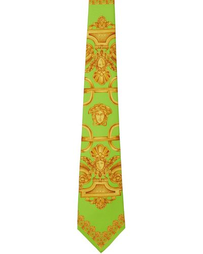 Versace Cravate 660 verte à motif baroque