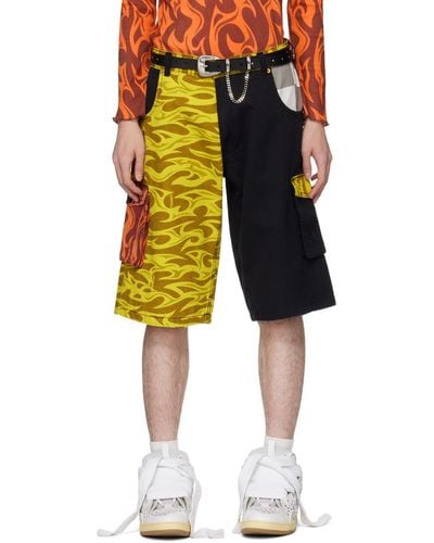 ERL Printed Cargo Shorts - Yellow