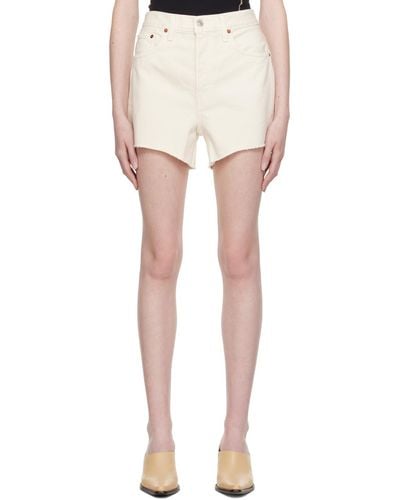 RE/DONE Off-white 90s Low Slung Denim Shorts - Multicolor