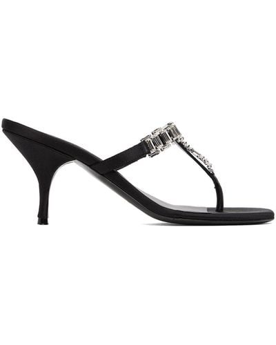 Magda Butrym Crystal Thong Heeled Sandals - Black