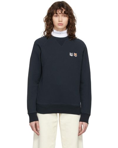 Maison Kitsuné Double Fox Head Patch Classic Sweatshirt - Blue