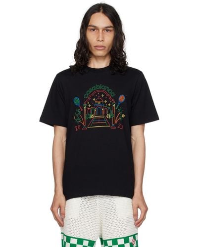 Casablancabrand T-shirt Rainbow Crayon Temple - Noir