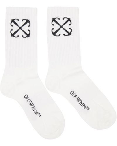 Off-White c/o Virgil Abloh Off- chaussettes blanches à logos en tricot jacquard