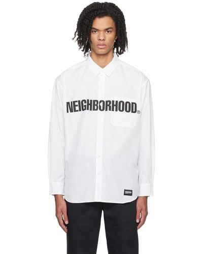 Neighborhood ホワイト プリントシャツ