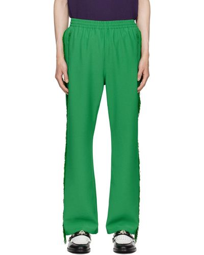 Needles Pantalon de survêtement vert à franges