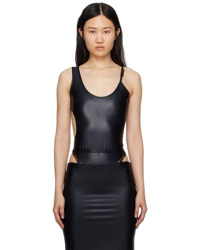 Versace Asymmetric Bodysuit - Black