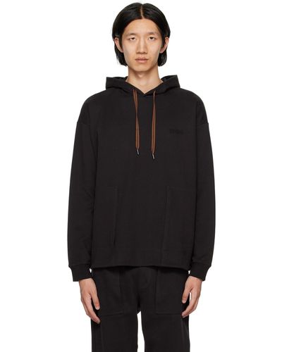 Zegna Brown Essential Hoodie - Black