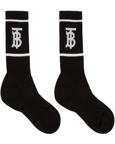 Burberry Intarsia Monogram Socks - Black
