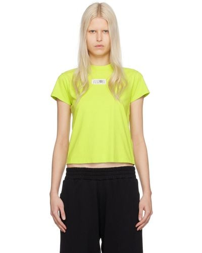 MM6 by Maison Martin Margiela Green Cropped T-shirt - Yellow