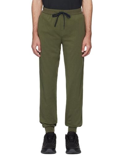 BOSS Pantalon de survêtement kaki à logo brodé - Vert