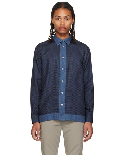 PS by Paul Smith Navy Polka Dot Shirt - Blue