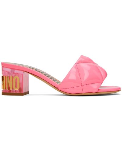 Moschino Pink Quilted Mules