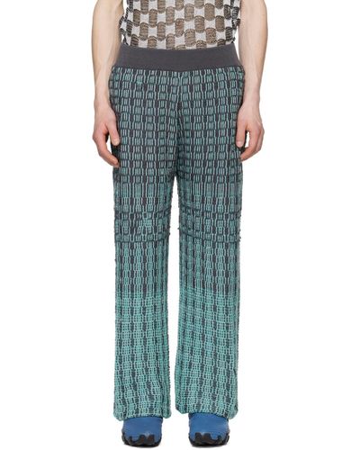 Isa Boulder Pantalon tick gris et bleu exclusif à ssense