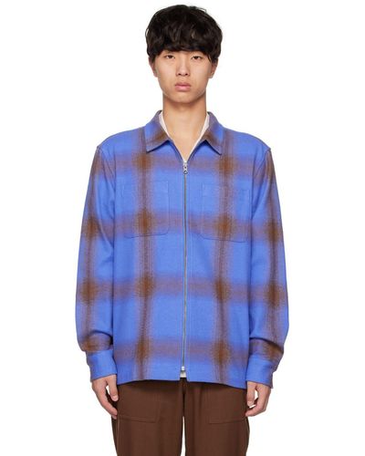 Saturdays NYC Ryan Cotton Flannel Button-Up Utility Shirt in Arabian Spice