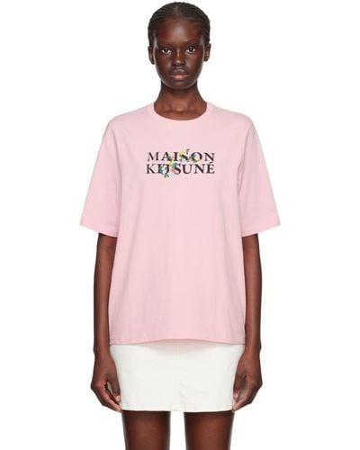 Maison Kitsuné Pink Flowers T-shirt