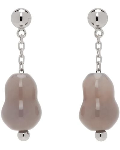Lemaire Carved Stones Earrings - Grey