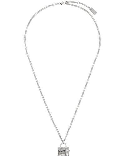 Marc Jacobs Collier argenté à pendentif graphique - Blanc