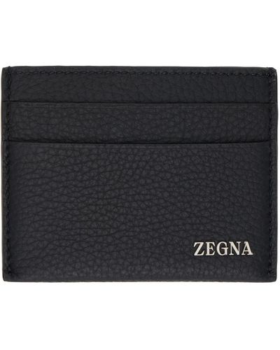 Zegna Black Leather Card Holder