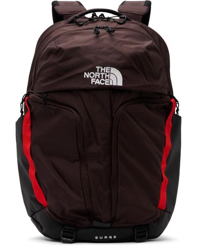 The North Face Brown & Black Surge Backpack - Red