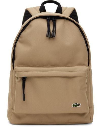 Lacoste Beige Computer Compartment Backpack - Natural