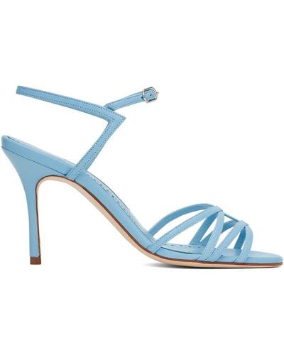 Manolo Blahnik Blue Solisa Heeled Sandals