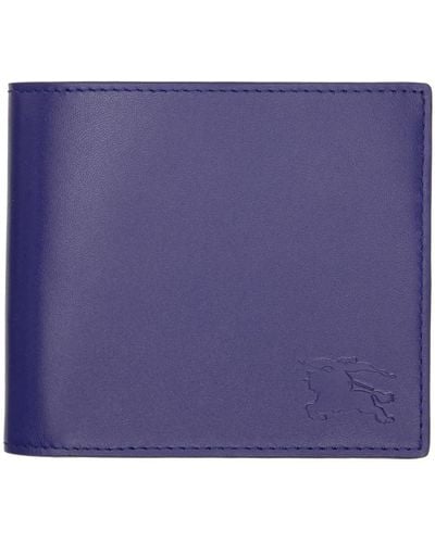 Burberry Portefeuille bleu à emblème du cavalier et à deux volets - Violet