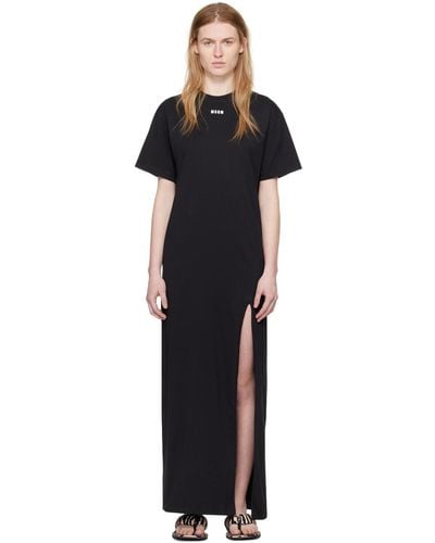 MSGM Printed Maxi Dress - Black