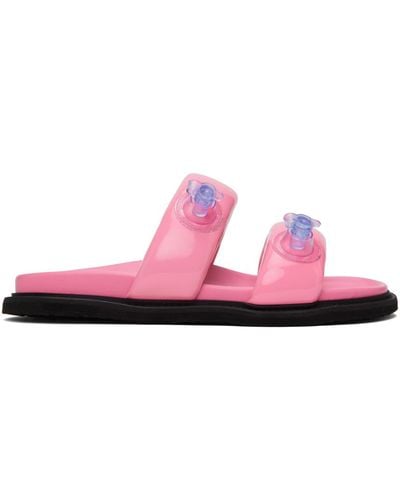 Moschino Pink Inflatable Slides - Black