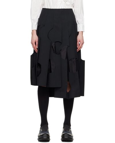 Comme des Garçons Cutout Midi Skirt - Black