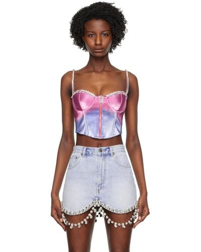 Area Pink & Blue Ombre Crystal Tank Top - Multicolour