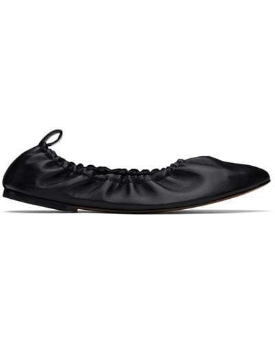 The Row Glove Leather Ballet Flats - Black